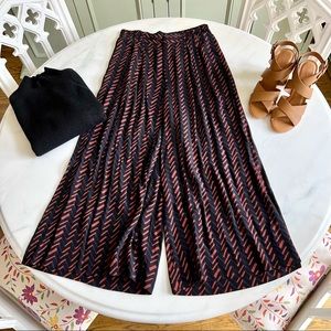 APIECE APART 'Taiyana Wabi' Wide Leg Crop Pants Navy Hatch Sz 2